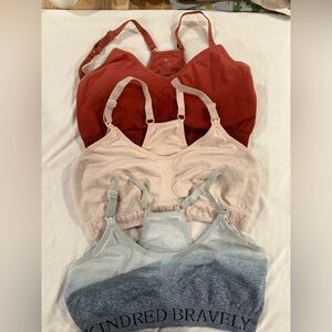 Kindred Bravely Women's Nursing Bras Bundle large- Red, Pink, blue